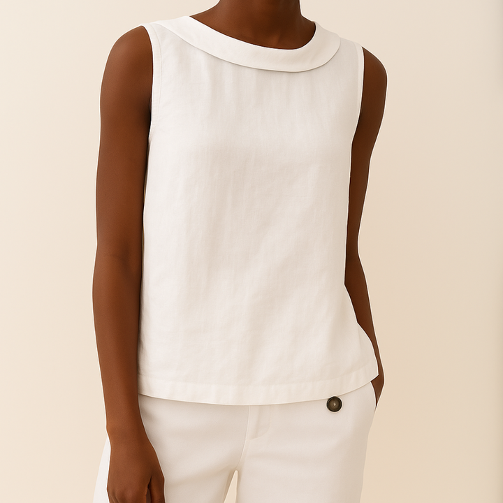Maria™ | Sleeveless Roll Collar Top
