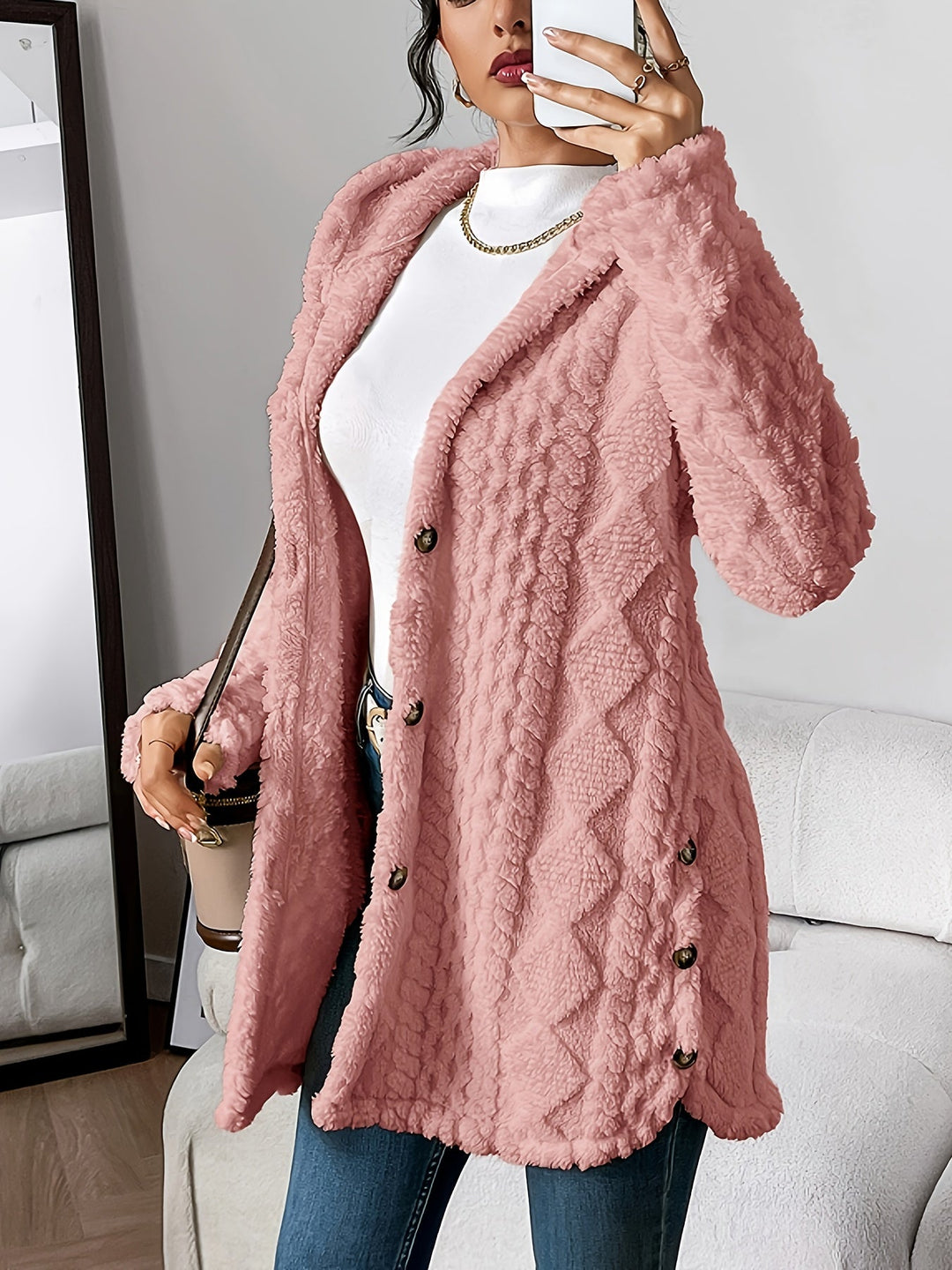 Adriana™ | Plush Hooded Cardigan