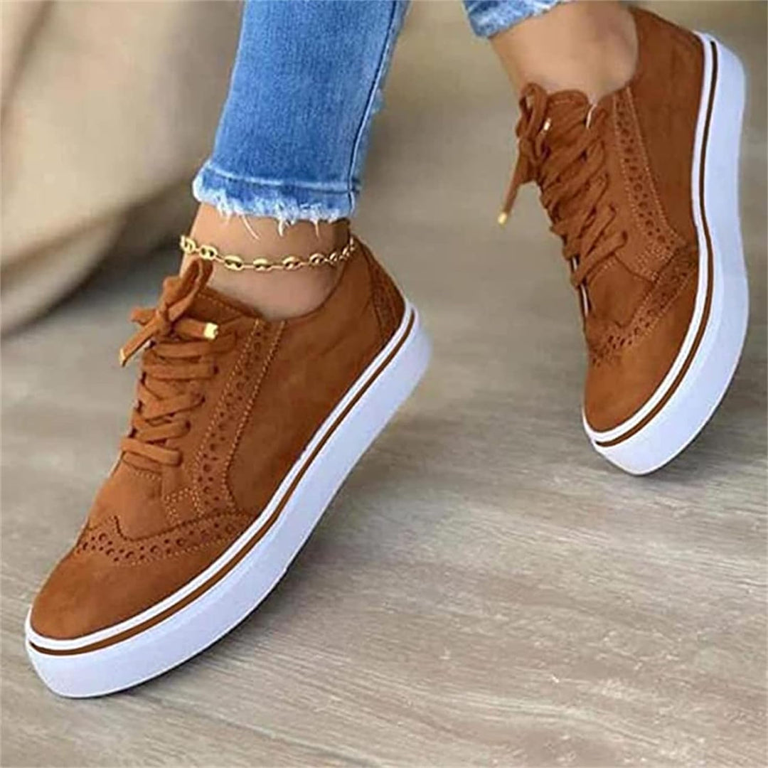 Harper | Women's Platform Sneakers Lace-Up Brogue Detail
