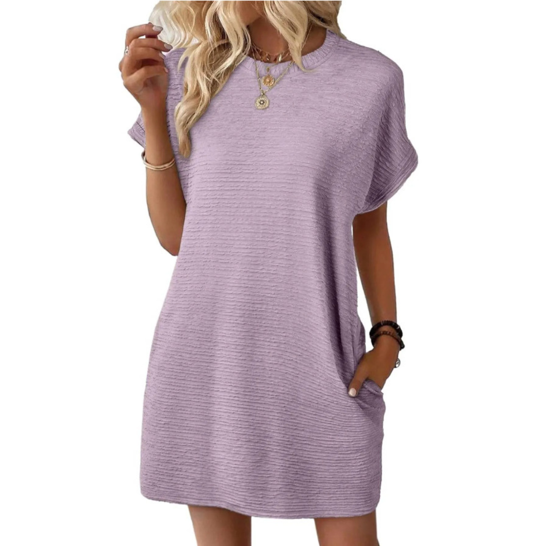 Vivid | Women's Crew Neck Short Sleeve T-Shirt Mini Dress