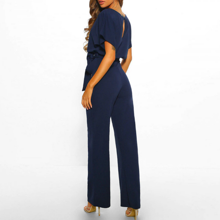 Celeste | Women's Belted Wide Leg Jumpsuit Batwing Sleeve Elegant