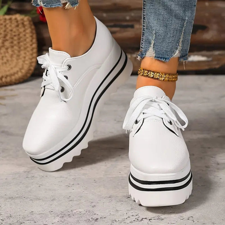 Petra | Women's Platform Oxford Shoes Lace Up Wedge Sneakers