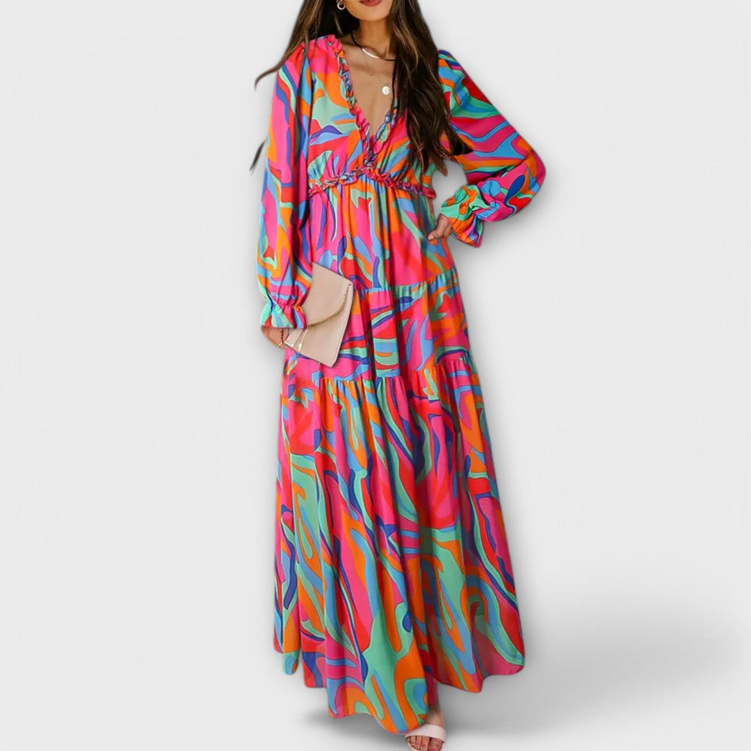Wilma™ | Floral V-Neck Maxi Dress