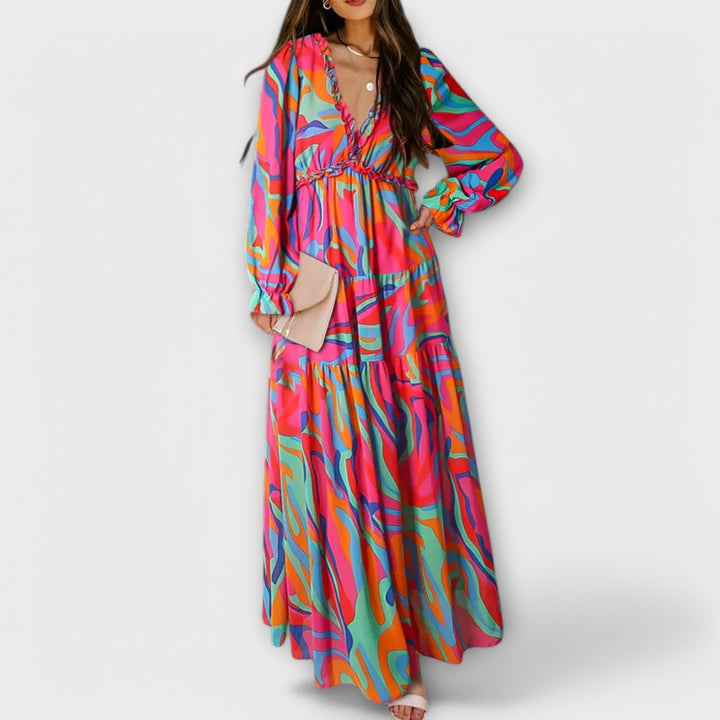 Wilma™ | Floral V-Neck Maxi Dress