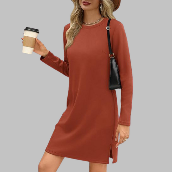Alayah™ | Comfortable Long Sleeve Round Neck Dress