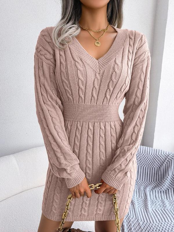 Savannah™ | Cozy Long Sleeve V-Neck Dress