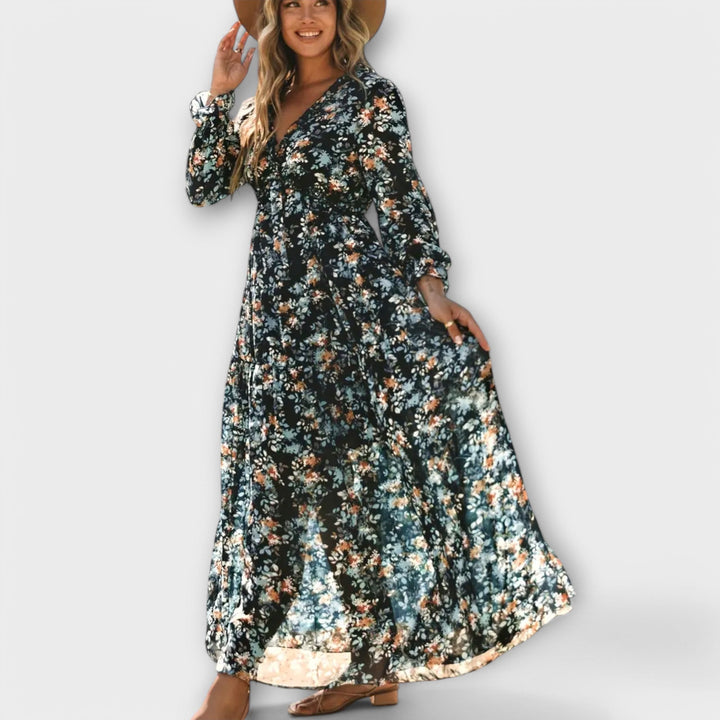Wilma™ | Floral V-Neck Maxi Dress