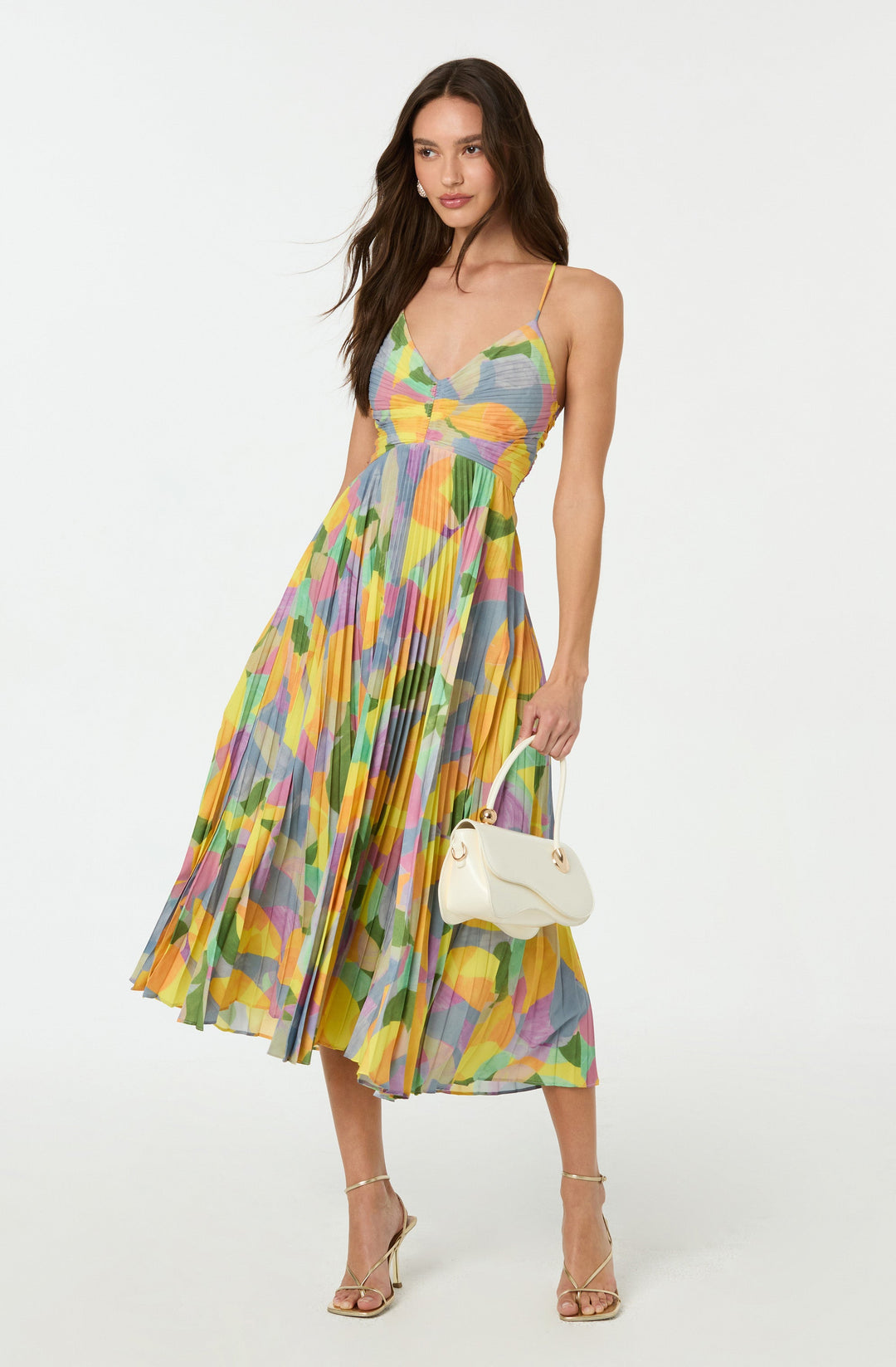 Lisa™ | Pleated Maxi Dress with Floral Print