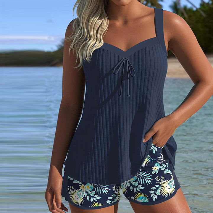 Cassandra | Women's Tummy Control Striped Tankini