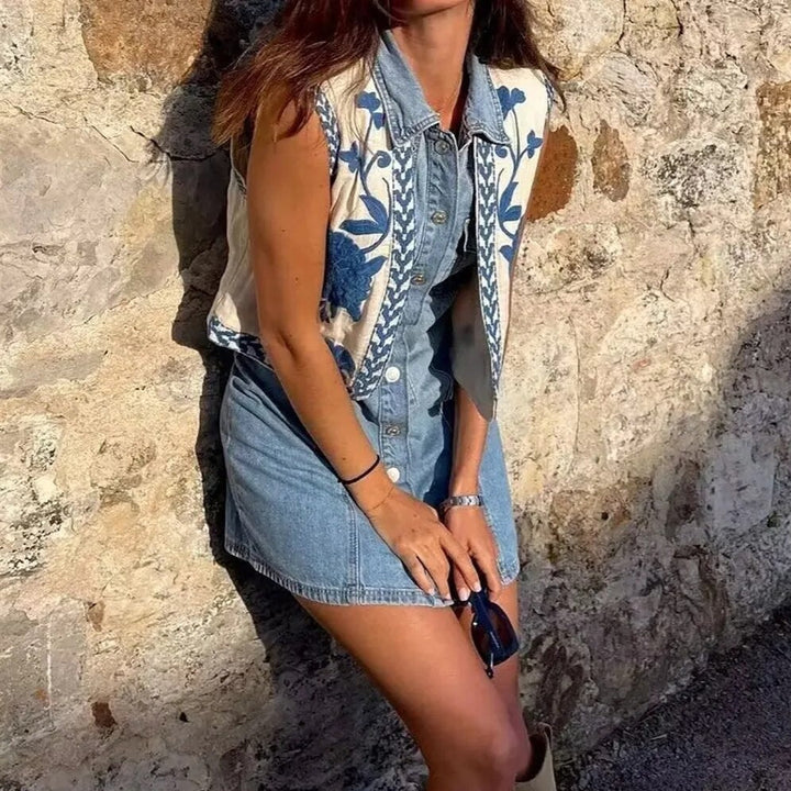 Vivienne™ | Vintage Embroidered Boho Vest