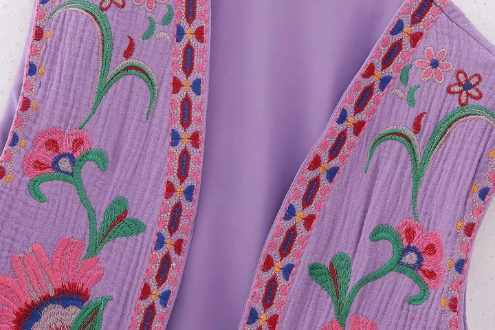 Vivienne™ | Vintage Embroidered Boho Vest