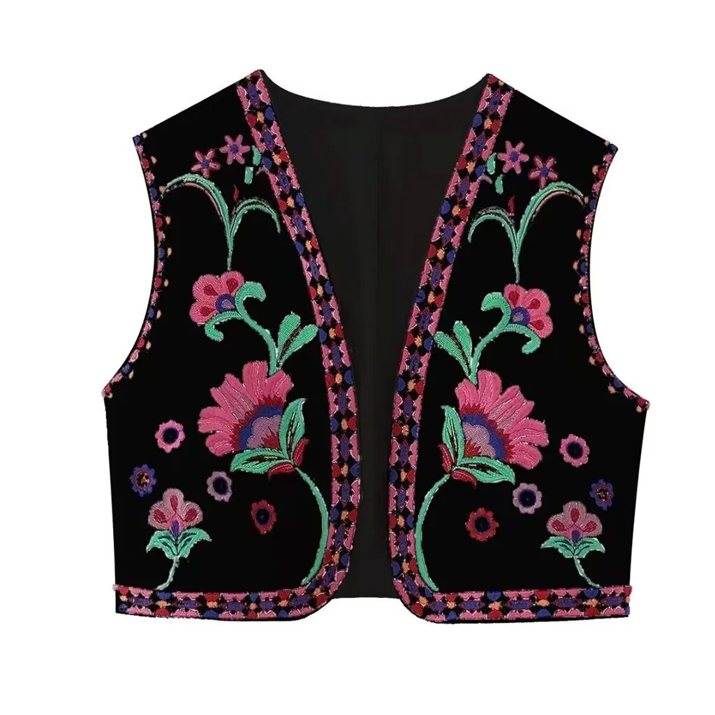 Vivienne™ | Vintage Embroidered Boho Vest