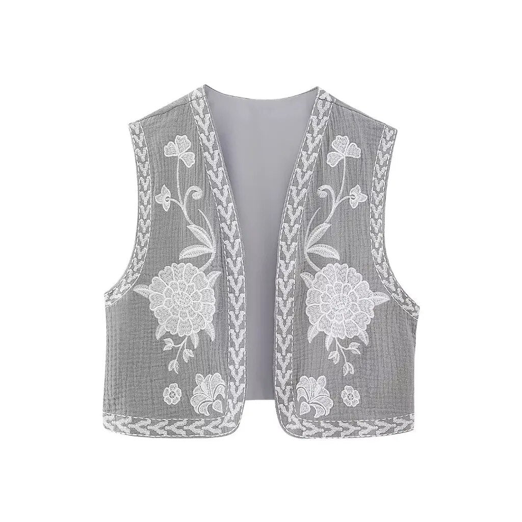 Vivienne™ | Vintage Embroidered Boho Vest