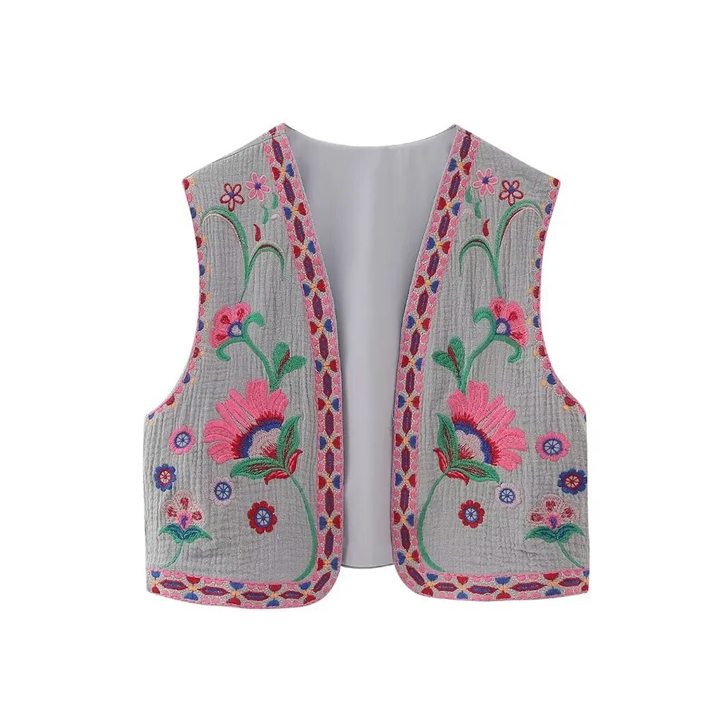Vivienne™ | Vintage Embroidered Boho Vest