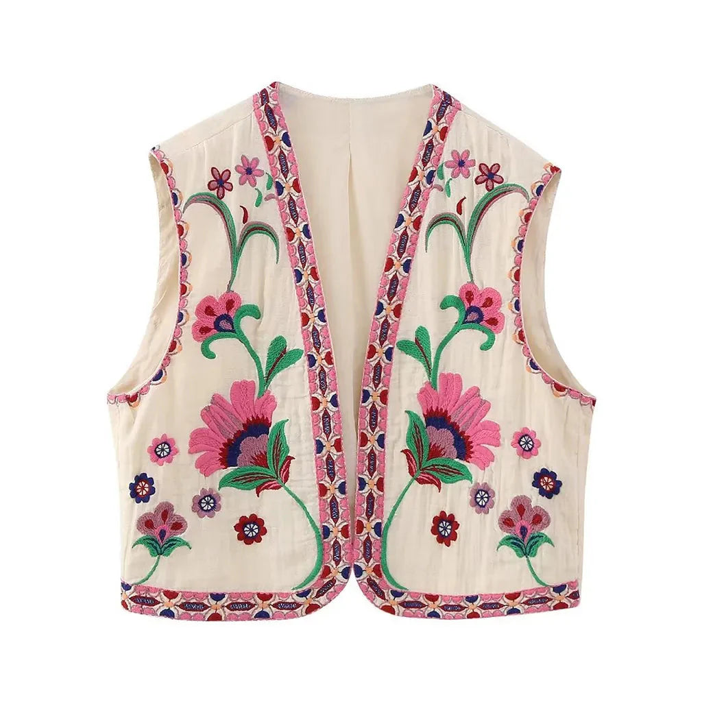 Vivienne™ | Vintage Embroidered Boho Vest