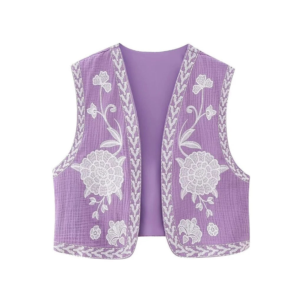 Vivienne™ | Vintage Embroidered Boho Vest