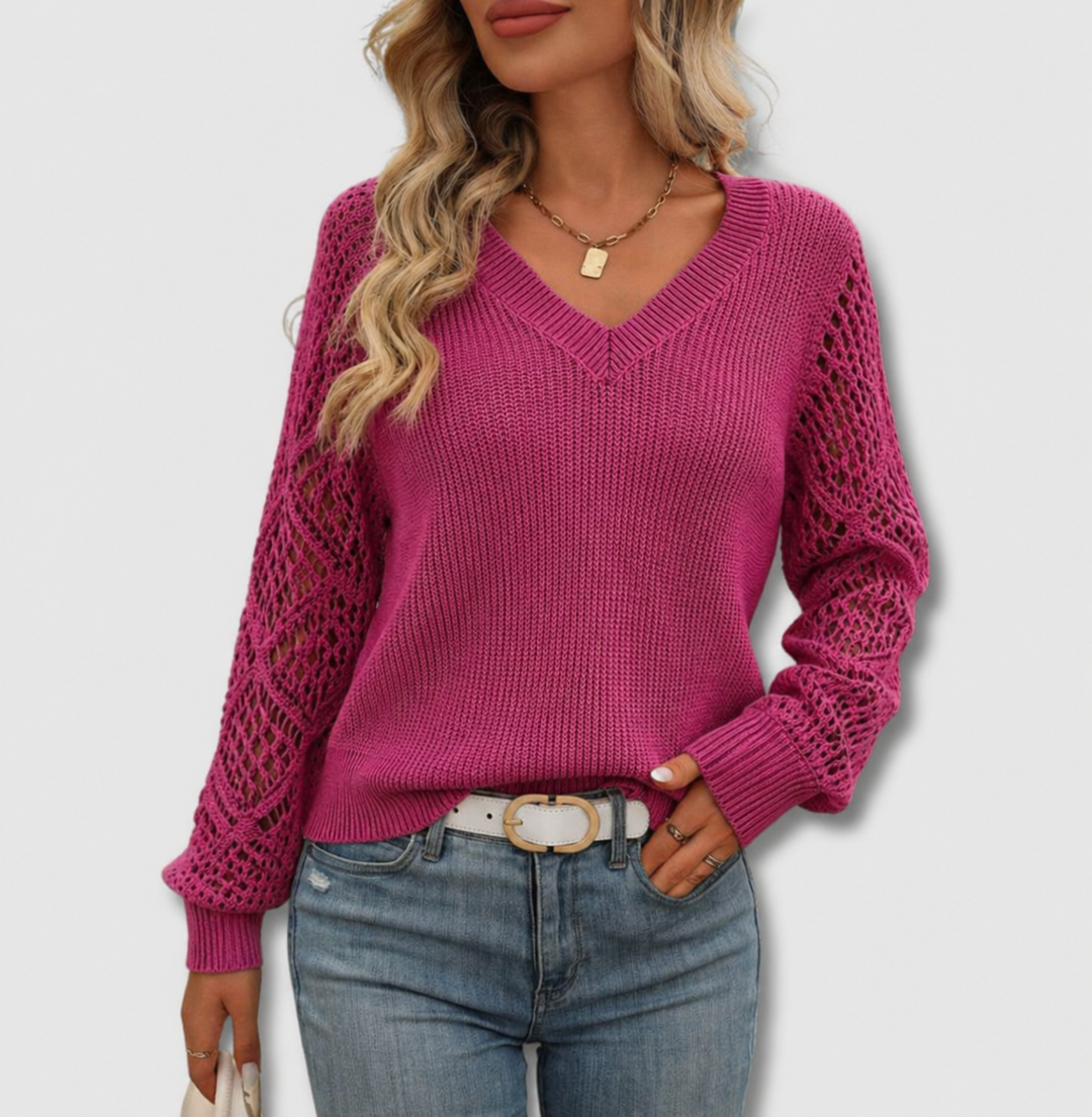 Jade™ | Elegant V-Neck Sweater