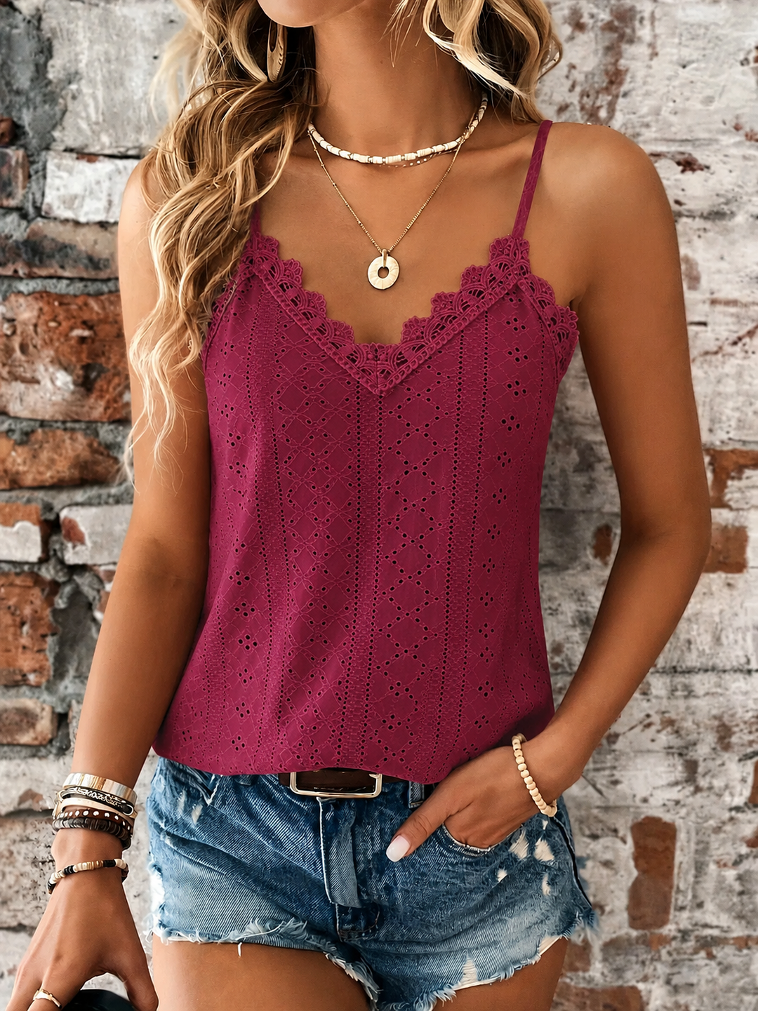 Celeste | Women's V-Neck Embroidered Camisole
