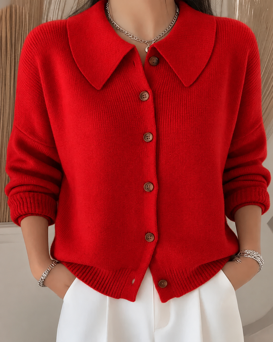 Sienna™ | Button Collar Cardigan