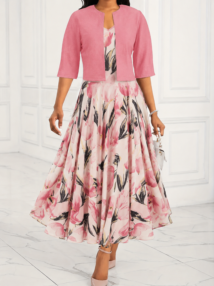 Rosalie | Women's Floral Maxi Dress Set with Jacket