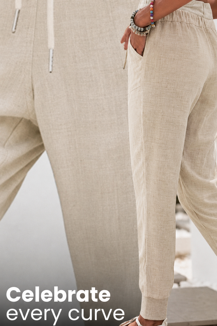 Tara | Women's Drawstring Jogger Pants with Elastic Ankle Cuffs