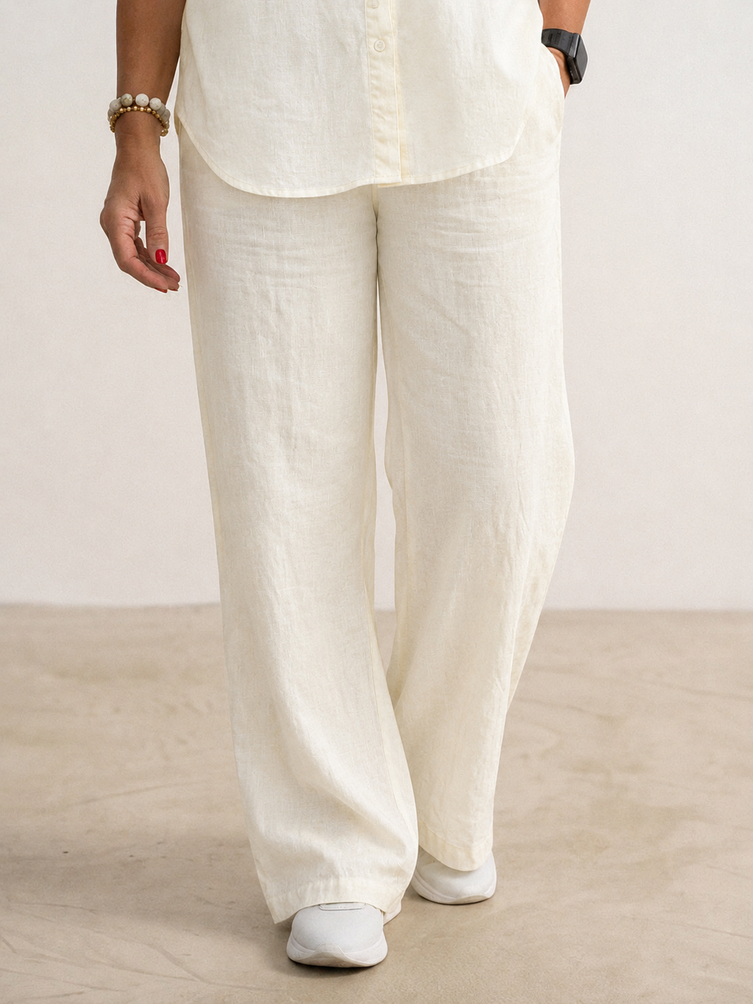 Vivian | Women's Casual Button-Down Shirt and Wide-Leg Pants Set