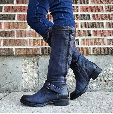 Marj™ | Classic Round Toe Knee-High Boots