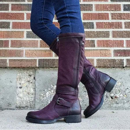Marj™ | Classic Round Toe Knee-High Boots