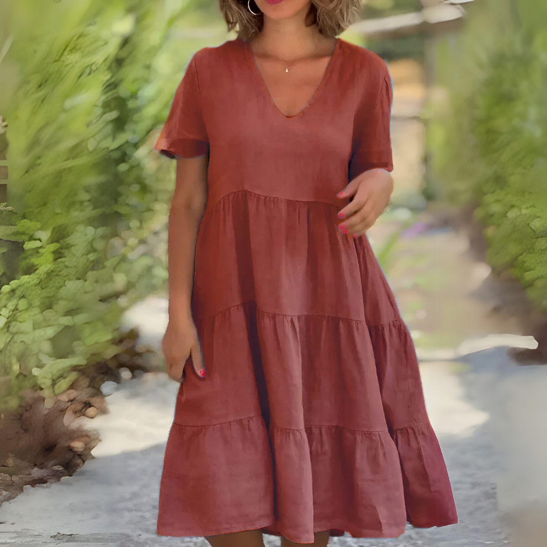Beatrice | Women's V Neck Tummy Control Flowy Dress