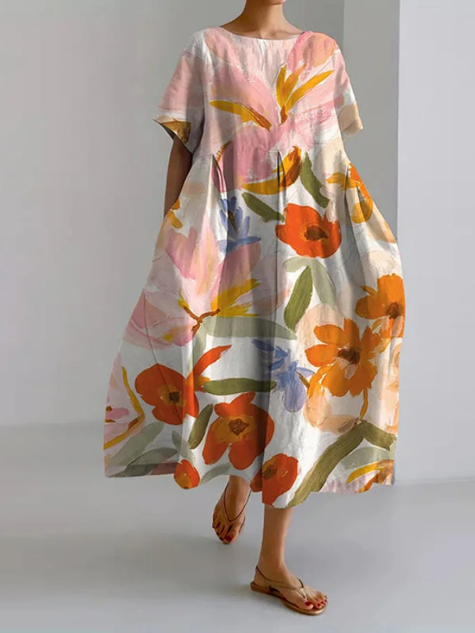 VALENTINA | Summer Floral Dress with Flattering Cut and Freedom of Movement
