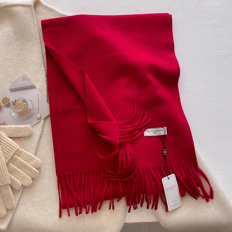KHIONNE™ | Comfy Soft Plain Tassel Scarf Shawls