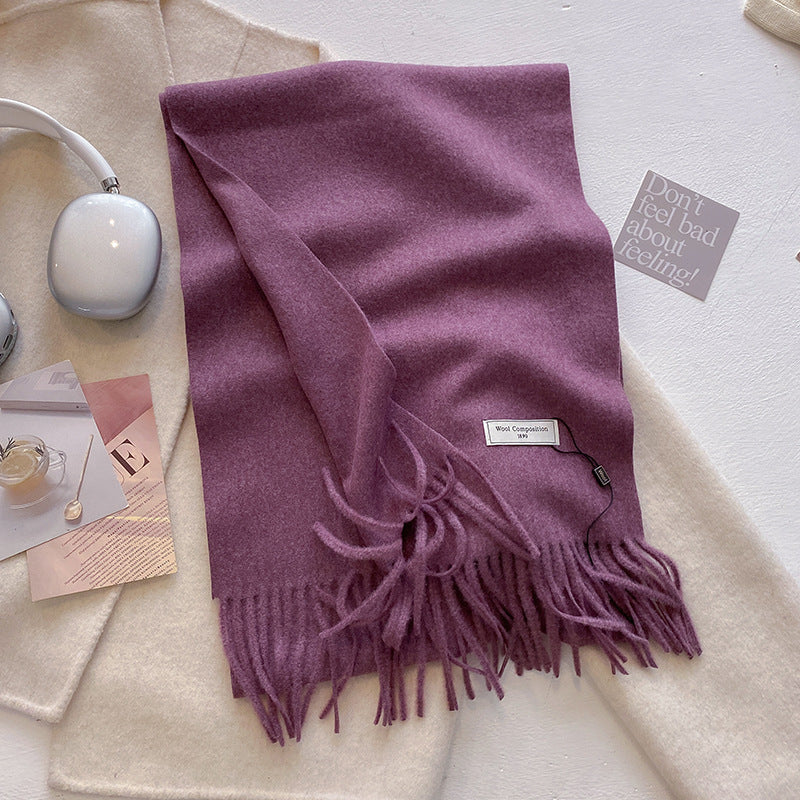 KHIONNE™ | Comfy Soft Plain Tassel Scarf Shawls