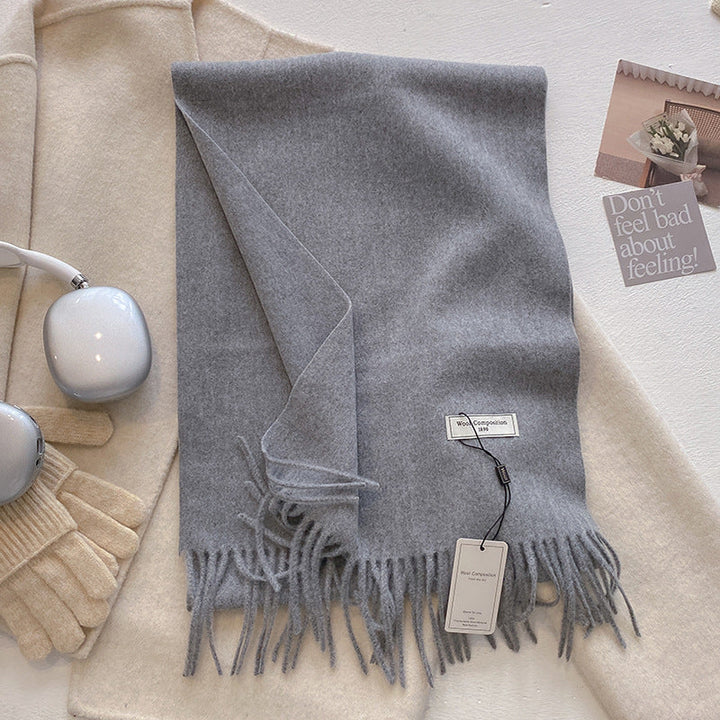 KHIONNE™ | Comfy Soft Plain Tassel Scarf Shawls