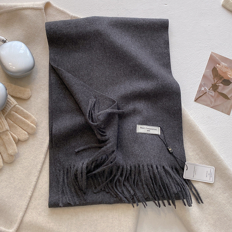 KHIONNE™ | Comfy Soft Plain Tassel Scarf Shawls