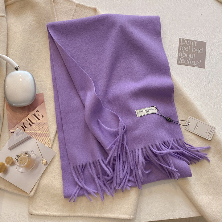 KHIONNE™ | Comfy Soft Plain Tassel Scarf Shawls