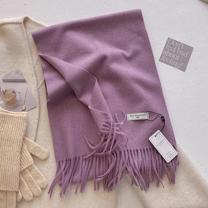 KHIONNE™ | Comfy Soft Plain Tassel Scarf Shawls