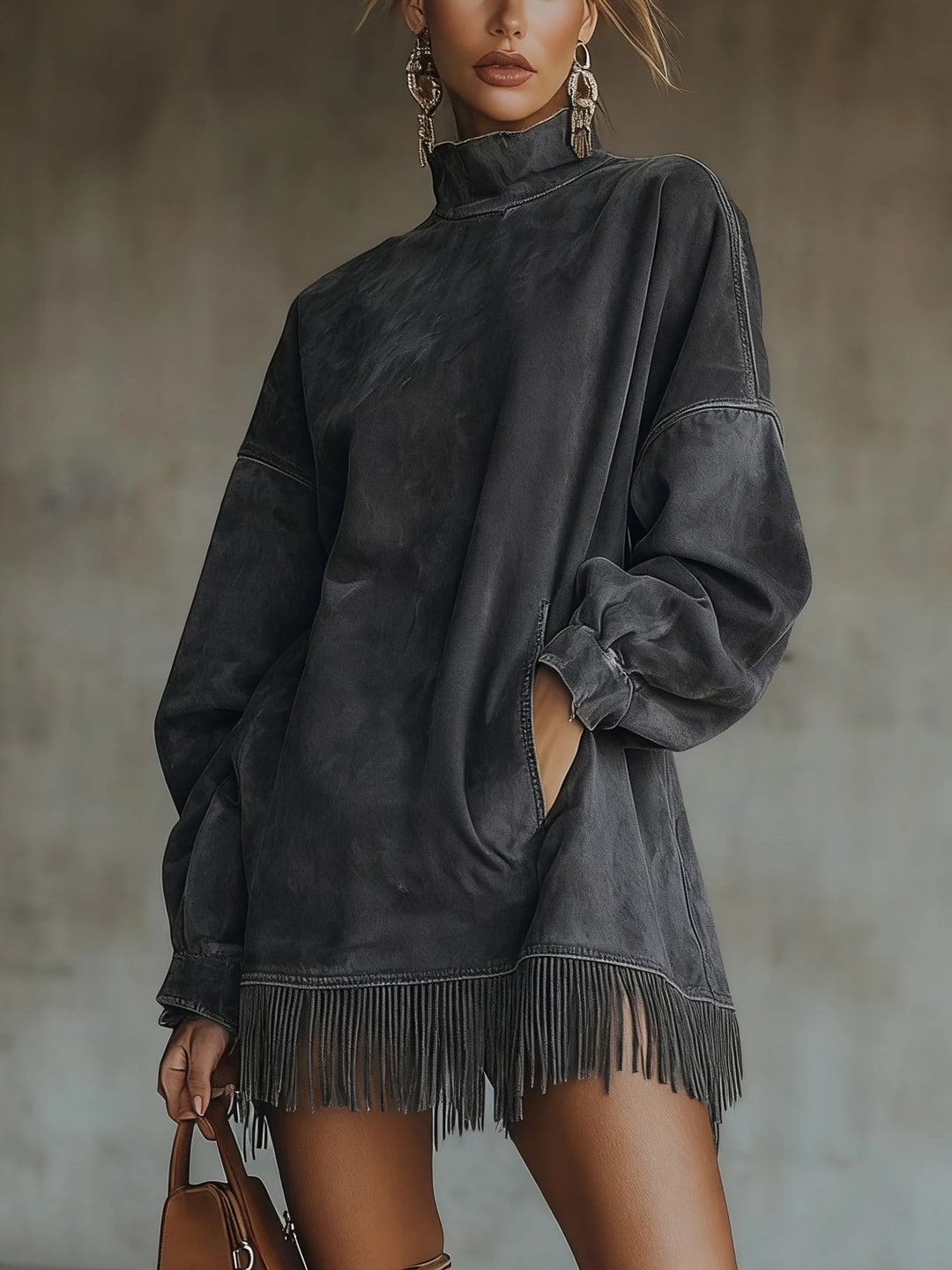 Alexandra™ | Cozy Suede Fringe Dress