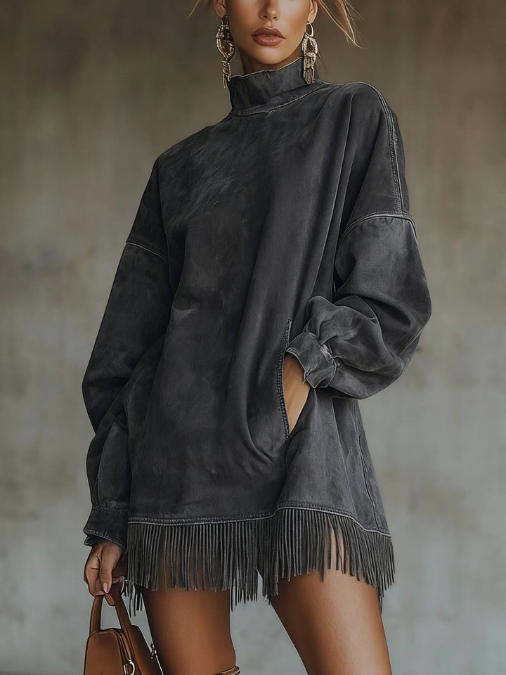 Alexandra™ | Cozy Suede Fringe Dress