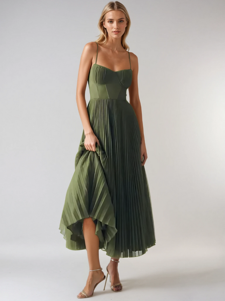 Sonya™ | Sculpted Pleated Maxi Dress