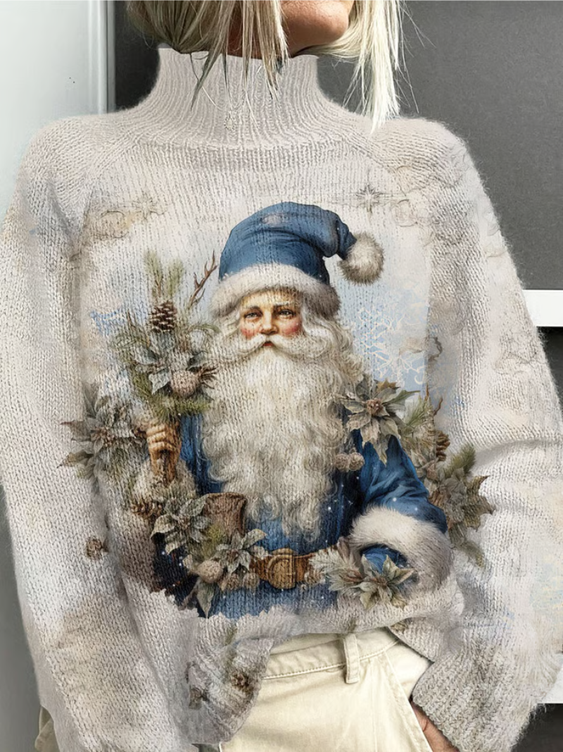 Goldie™ | Christmas Sweater with Vintage Santa