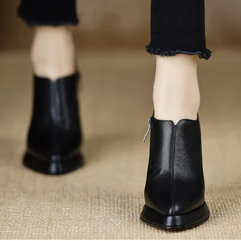 Giselle | Women's High Heel Pumps Platform Block Heel Side Zipper