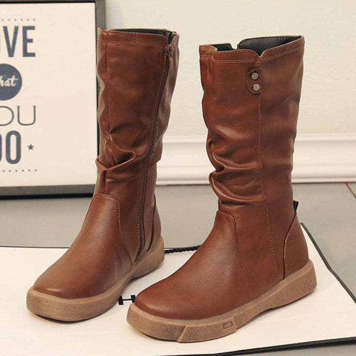 Thea™ | Waterproof Vegan Leather Boots with Zipper
