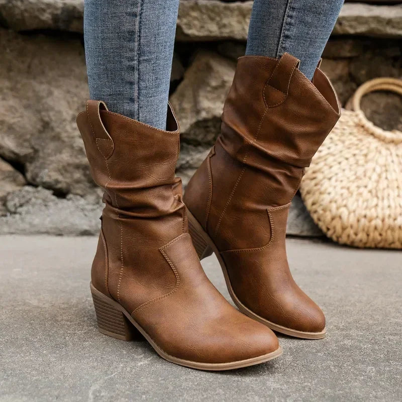 Sida™ | Classic Mid-Calf Western Boots