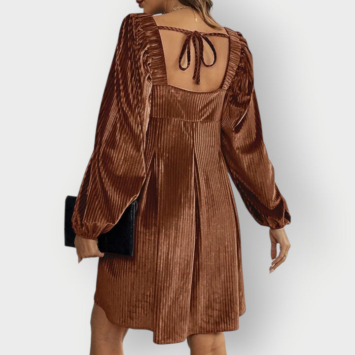 Caroline™ | Velvet Chic Backless Dress