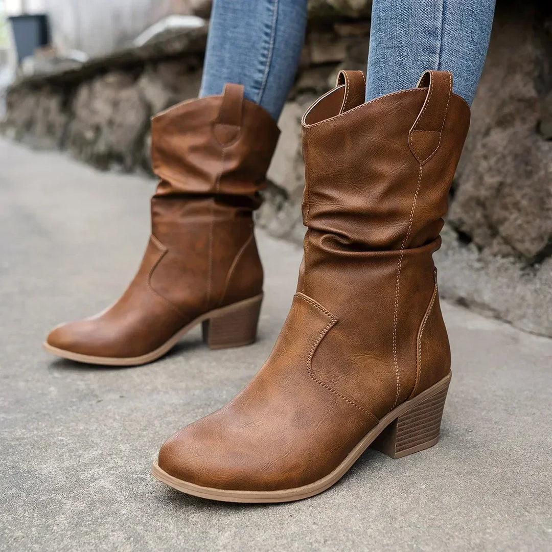 Sida™ | Classic Mid-Calf Western Boots