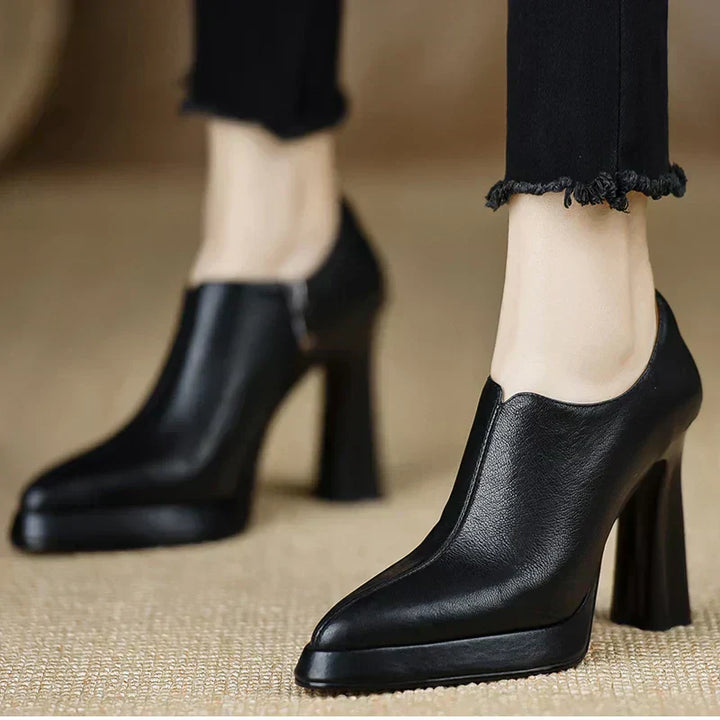 Giselle | Women's High Heel Pumps Platform Block Heel Side Zipper