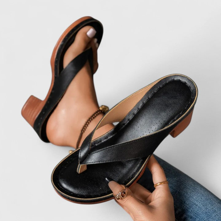 Remy | Women's Block Heel Thong Sandals with Platform Sole