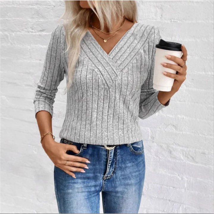 Quinn™ | Elegant Sunken Stripe Sweater