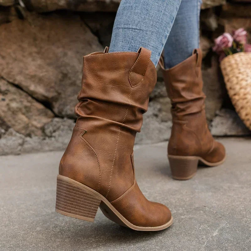 Sida™ | Classic Mid-Calf Western Boots