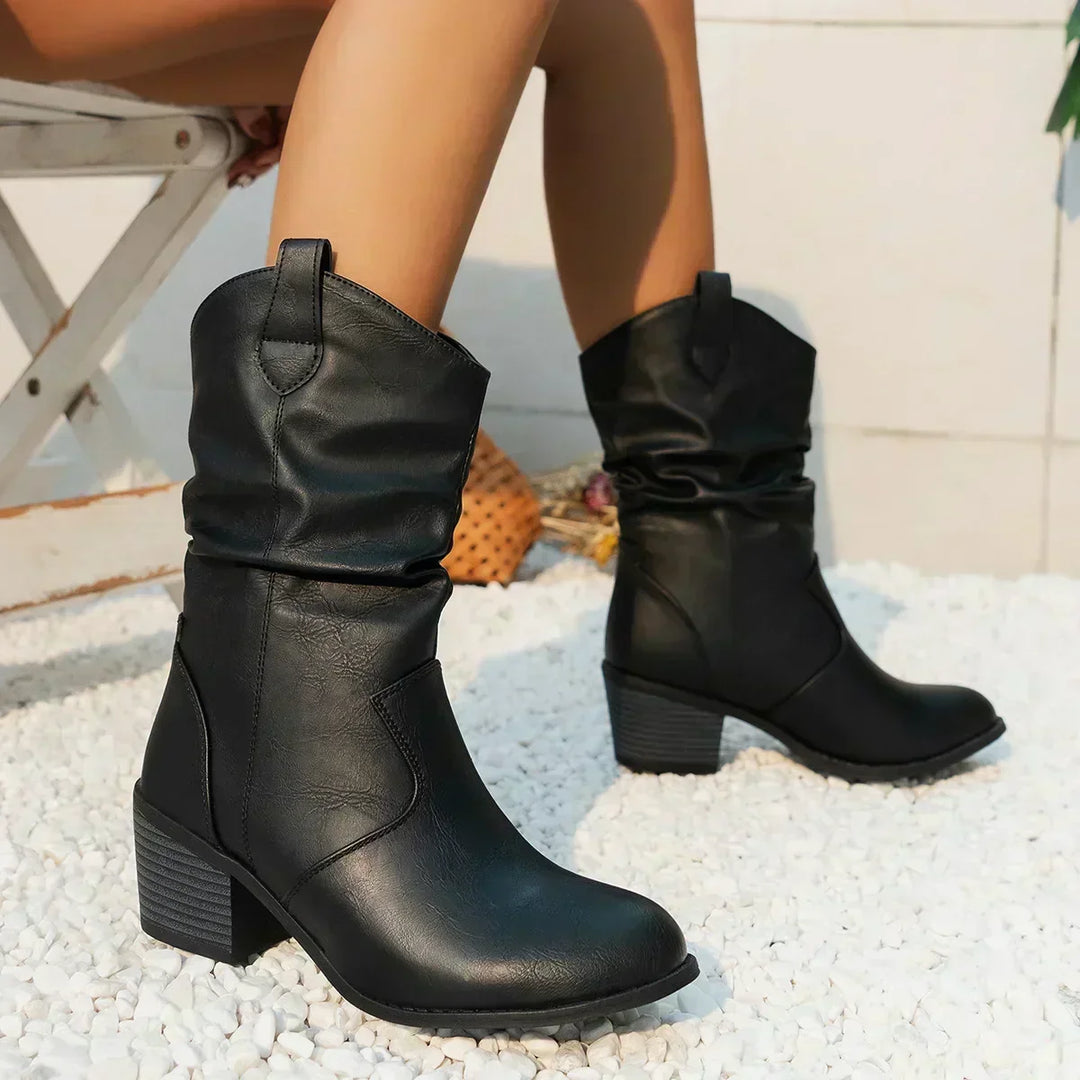 Sida™ | Classic Mid-Calf Western Boots